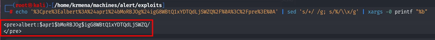el hash URL-decodificado con sed y printf