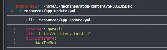 app-update.yml apunta a updates.atom.htb