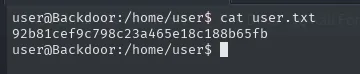 shell como user en Backdoor leyendo user.txt