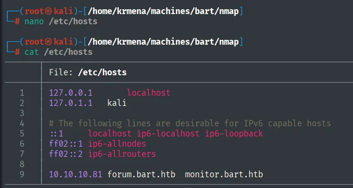 /etc/hosts ampliado con monitor.bart.htb