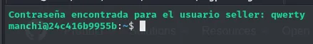 El script encuentra la contraseña qwerty para el usuario seller