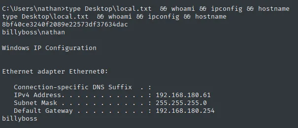 local.txt leída como nathan en billyboss