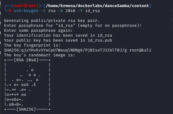 ssh-keygen genera el par id_rsa / id_rsa.pub sin passphrase