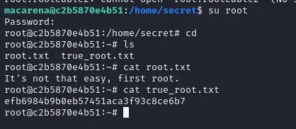 su root con rooteable2, el señuelo de root.txt y la flag real en true_root.txt