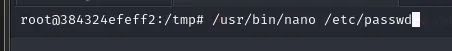 se invoca /usr/bin/nano /etc/passwd desde /tmp como bob