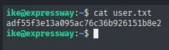 cat user.txt como ike