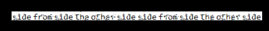 la imagen cracked.png reconstruida por Depix se lee: side from side The other side side from side The other side