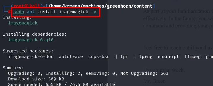 apt install imagemagick instala imagemagick y la dependencia imagemagick-6.q16