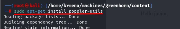 apt-get install poppler-utils lee las listas de paquetes y construye el árbol de dependencias