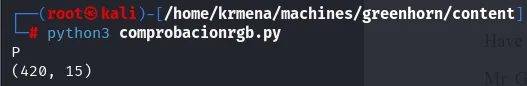 el script comprobacionrgb.py imprime P y (420, 15)