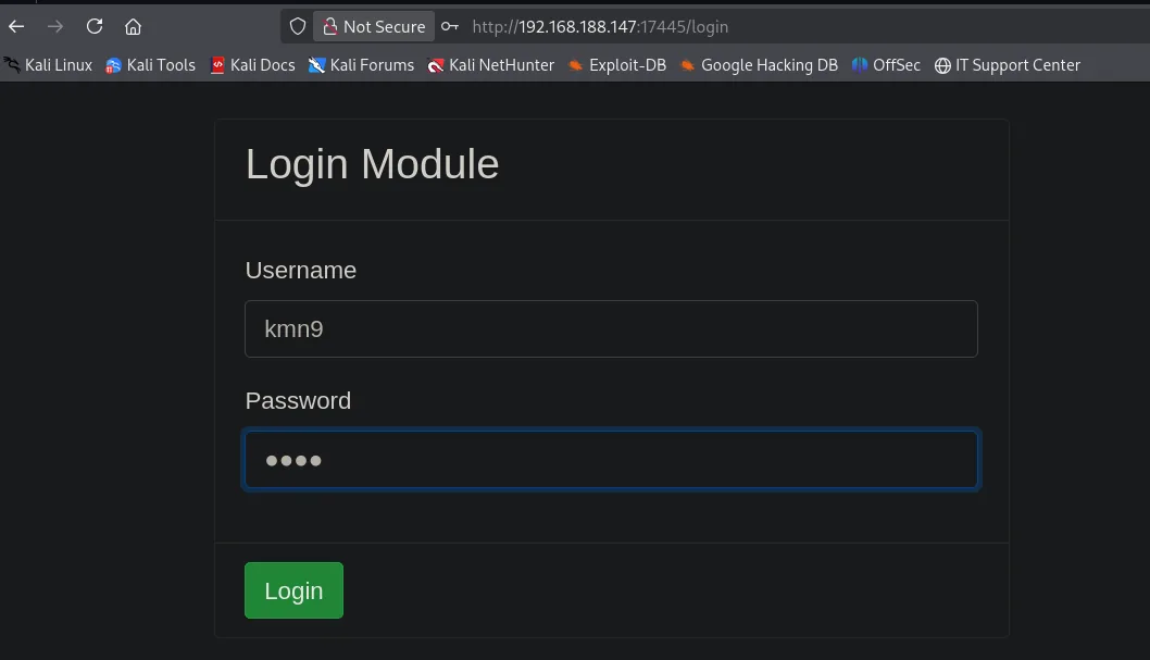 Login del Issue Tracker como kmn9