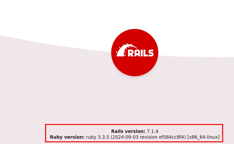 la página por defecto de api.heal.htb revela Rails 7.1.4 y Ruby 3.3.5