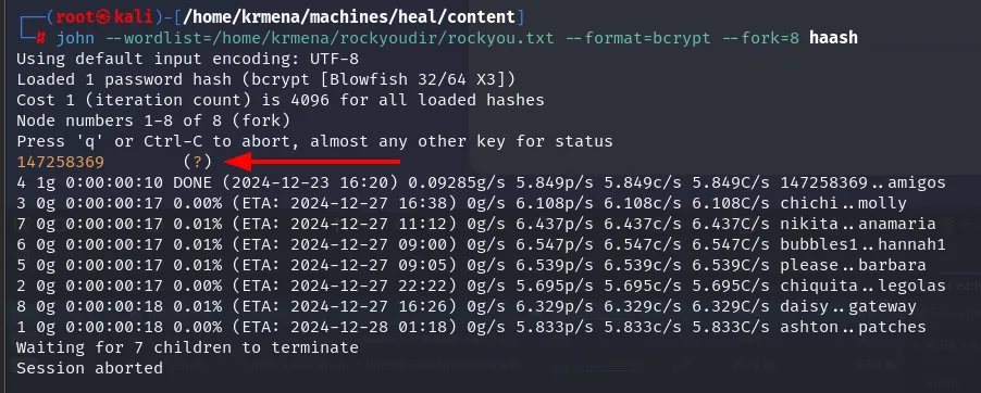 john crackea el hash bcrypt de ralph y devuelve 147258369