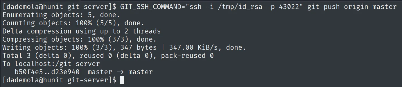 git push origin master correcto contra git-server tras envenenar backups.sh