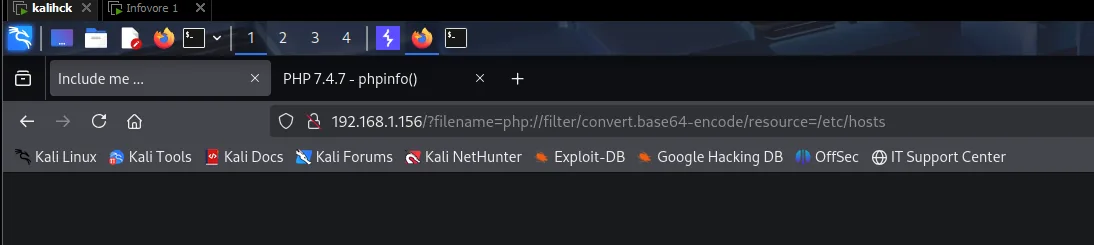 La URL con php://filter/convert.base64-encode también devuelve una página en blanco