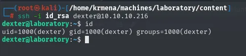 SSH como dexter en el HOST (no en el container)