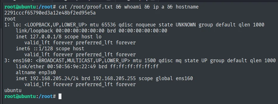 proof.txt leída como root en levram