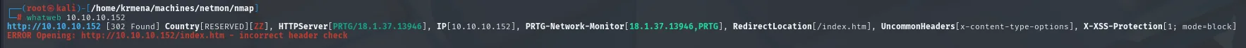 whatweb: HTTPServer PRTG/18.1.37.13946 y PRTG-Network-Monitor 18.1.37.13946