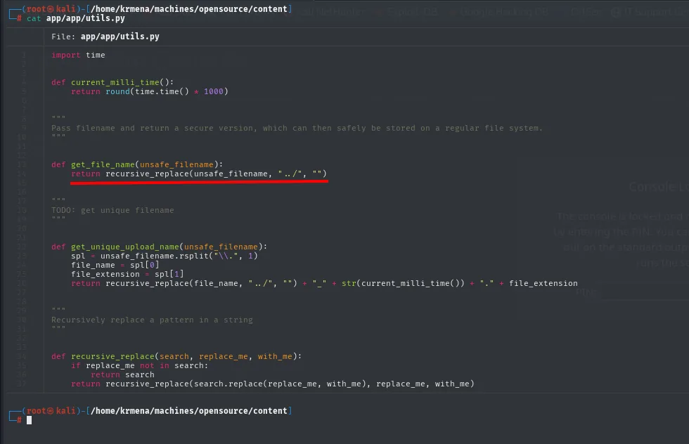 utils.py: get_file_name llama a recursive_replace para eliminar la secuencia ../ del nombre