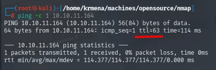 ping a 10.10.11.164: ttl=63 apunta a Linux