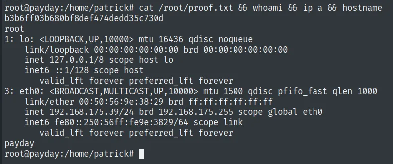 lectura de proof.txt como root