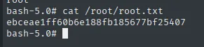 cat /root/root.txt tras la escalada