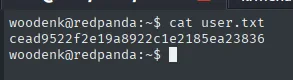 cat user.txt como woodenk