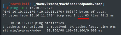 ping a 10.10.11.170: ttl=63 apunta a Linux