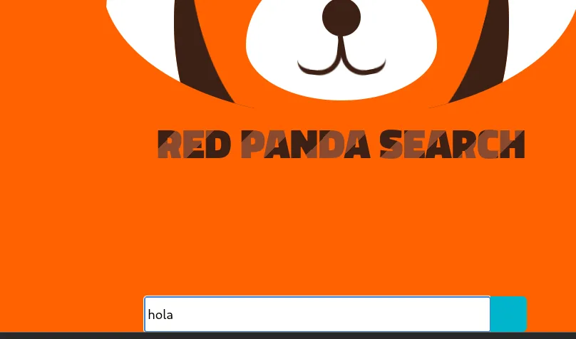 El buscador de Red Panda Search con la palabra hola escrita en la caja de búsqueda