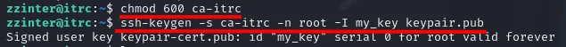 firmando un certificado para el principal root con ca-itrc se obtiene shell de root en el contenedor itrc
