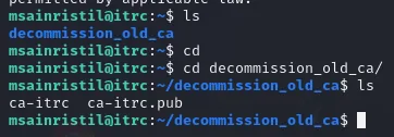 el directorio decommission_old_ca contiene la clave de CA ca-itrc y su pública