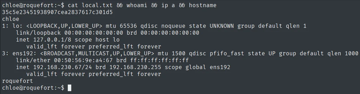 local.txt leída como chloe en roquefort