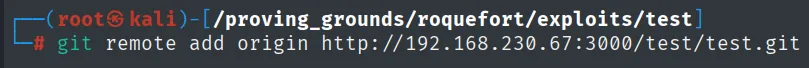 git remote add origin apuntando a test/test.git en el 3000