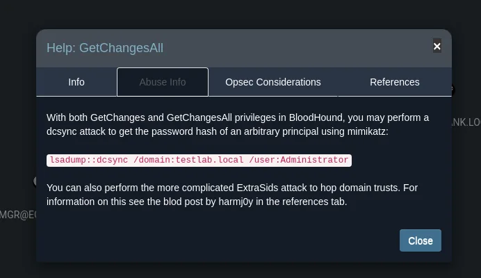 Abuse Info de GetChangesAll: ataque DCSync