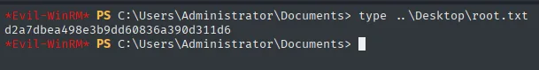 root.txt leída como Administrator
