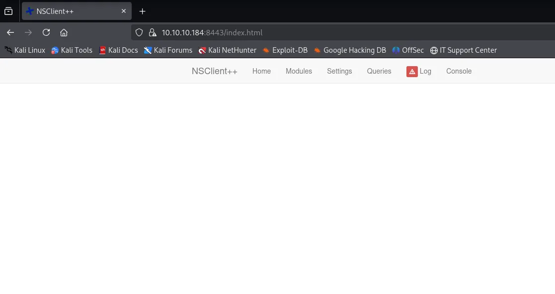 Firefox carga el panel completamente en blanco