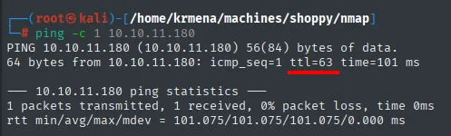 ping a 10.10.11.180: ttl=63 apunta a Linux