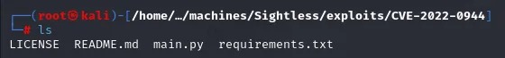 el ls del repositorio muestra LICENSE, README.md, main.py y requirements.txt
