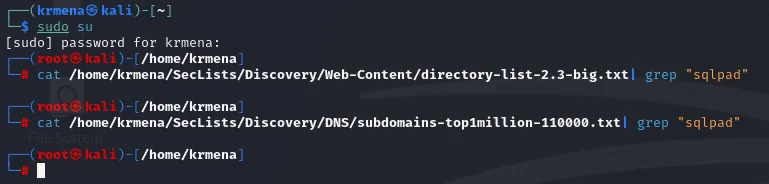 los dos grep sobre los diccionarios no devuelven ninguna línea