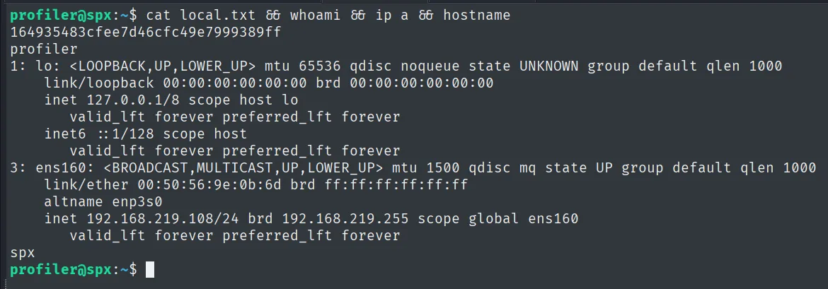 local.txt leída como el usuario profiler